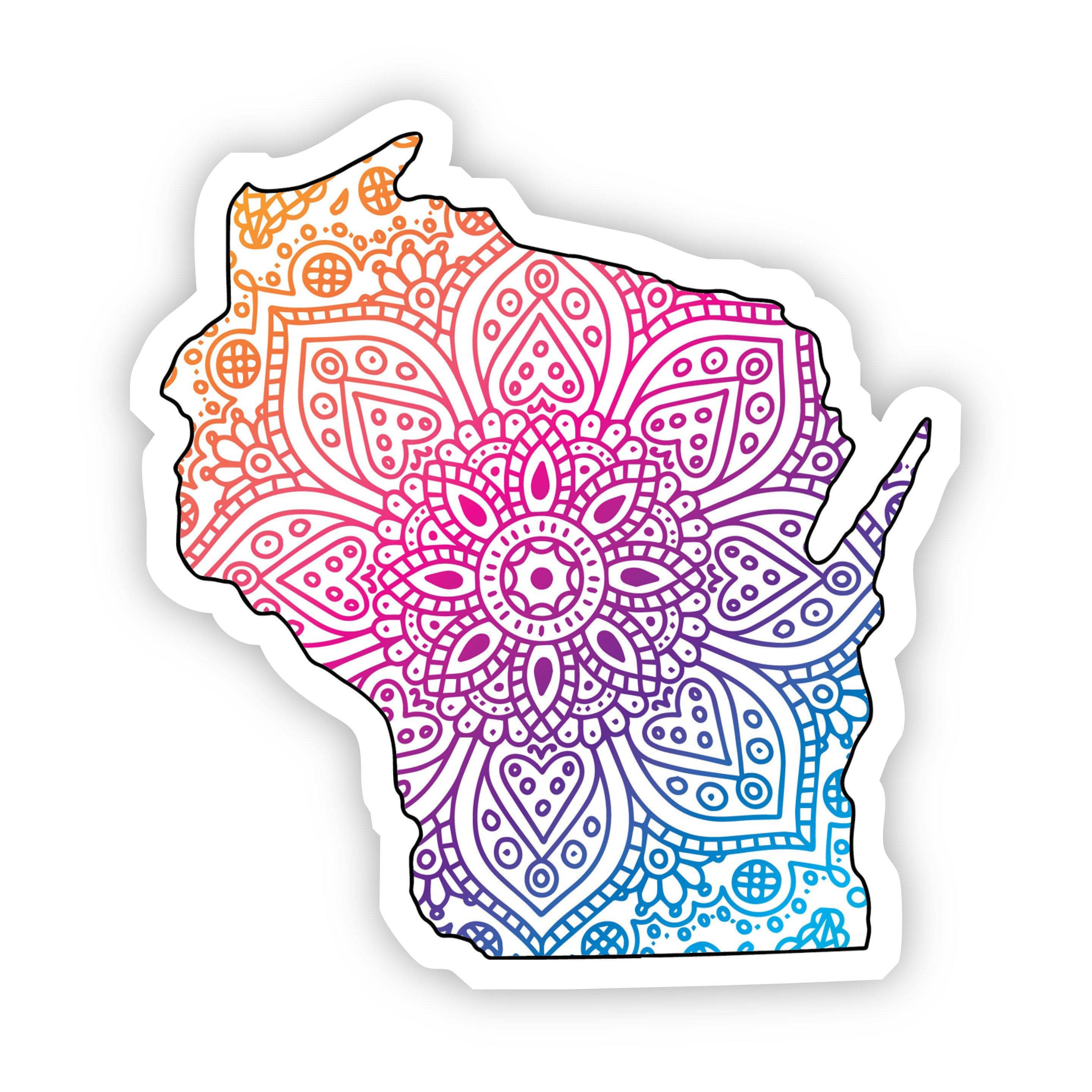  Wisconsin Mandala Pattern Sticker、mySite、elrpsem3k