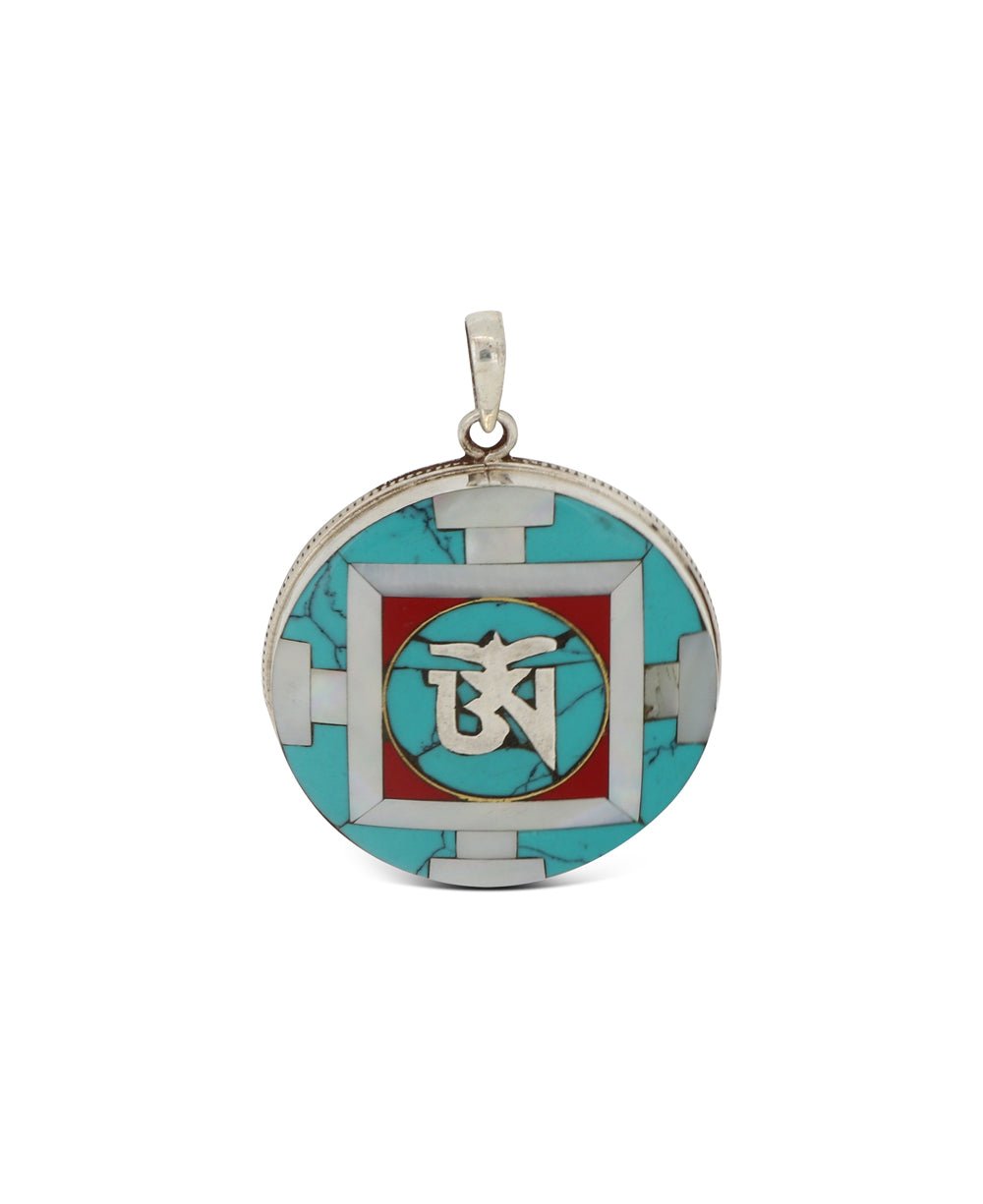Tibetan Om Sterling Silver Inlay Pendant、mySite、topwebapps