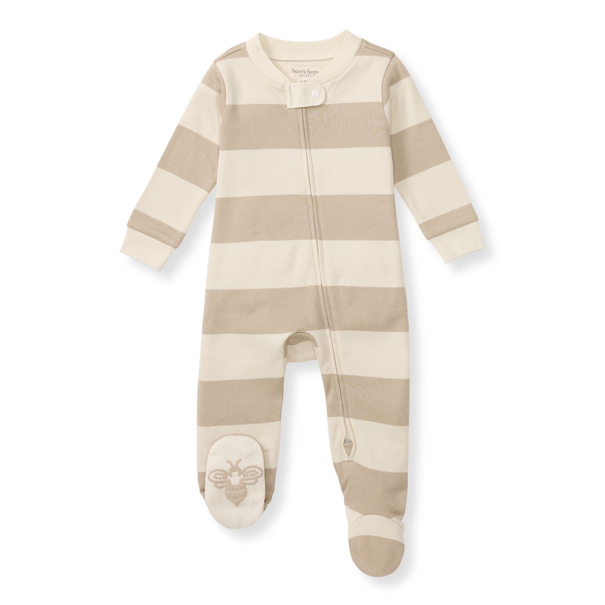 Mommy & Me Rugby Stripe Organic Cotton Sleep & Play - Oat、mySite、g9winljtr