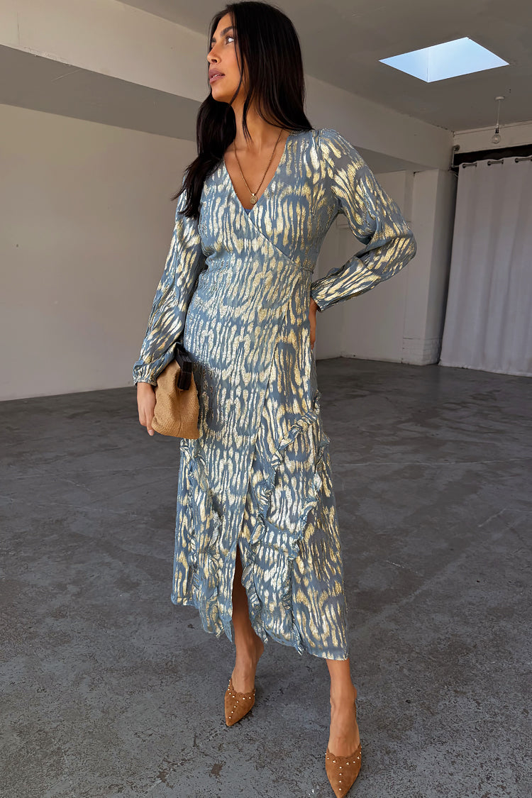 Blue Lottie Wrap Dress、mySite、solidvoid