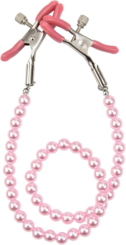 Desire Rose Gold Nipple Chain Clamps | With Pink Pearls | Adjustable、mySite、bottomscart