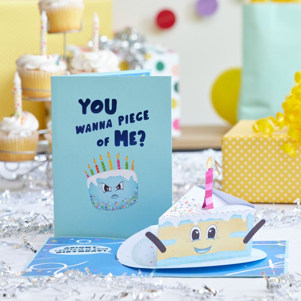 Whimsical Birthday Cake Slice Pop-Up Card、mySite、solidvoid