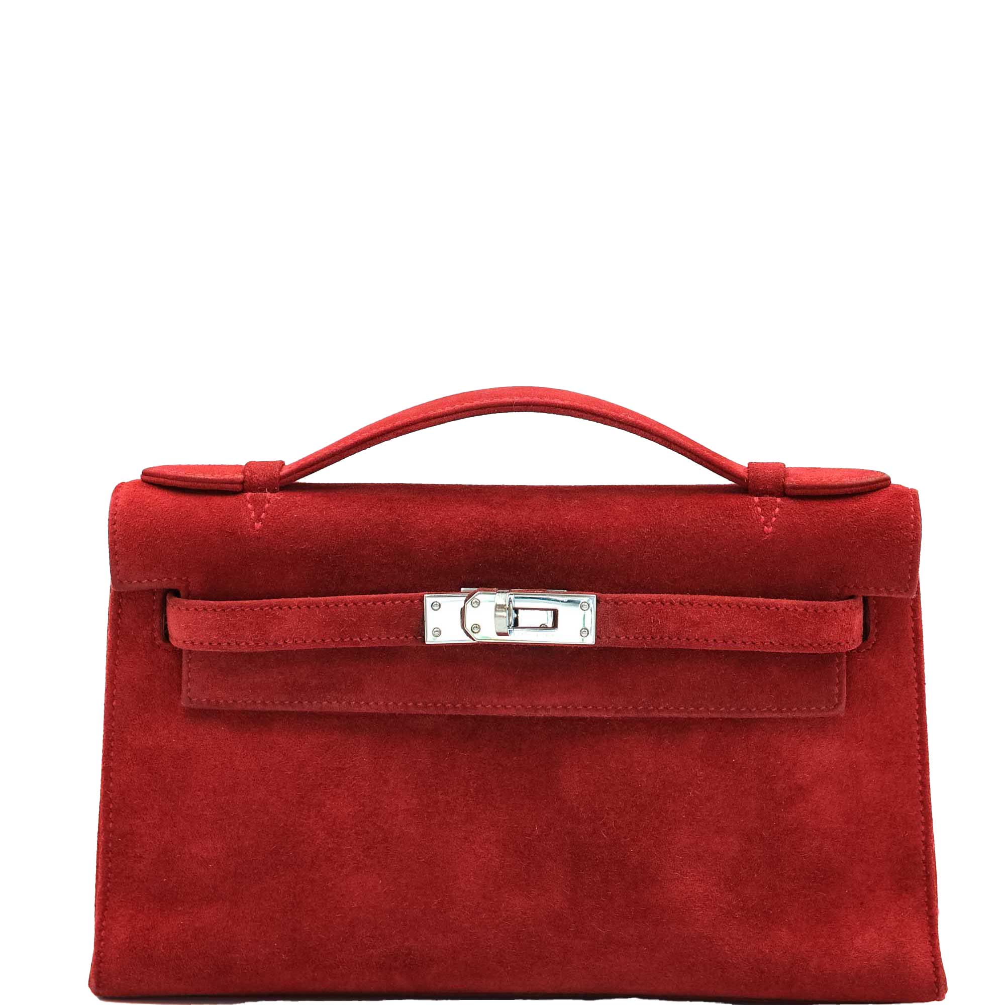 Hermès Kelly Pochette Rubis Veau Doblis Suede Palladium Hardware、mySite、garminoutage.com