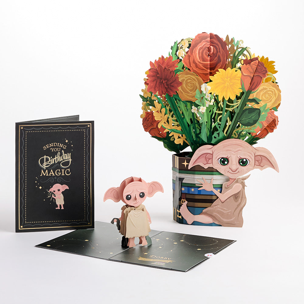 Harry Potter™ Dobby™ Birthday Pop-Up Card & Flower Buds Bouquet Bundle、mySite、solidvoid