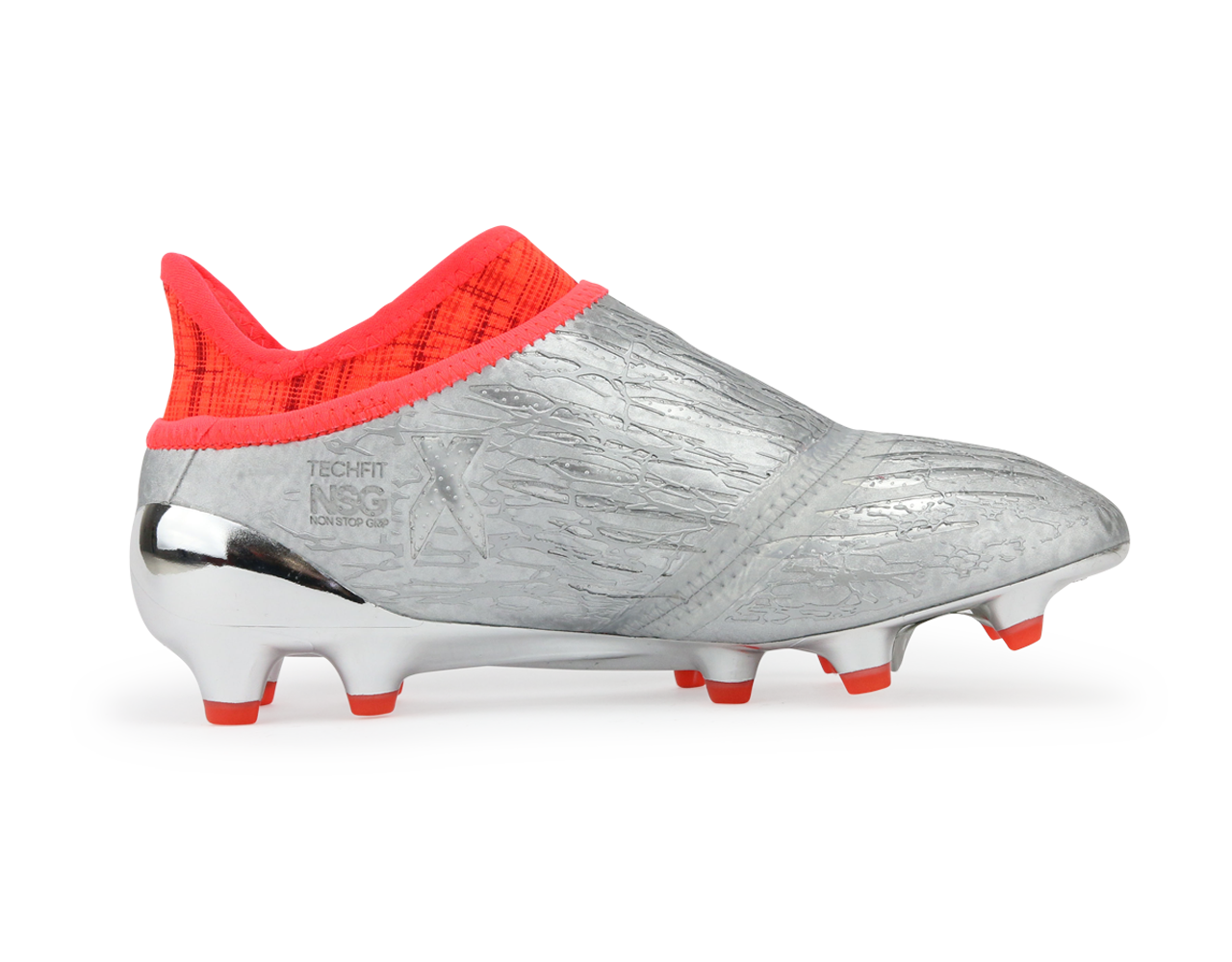 adidas Kids X 16+ Purechaos FG J Silver Metalic/Core Black/Solar Red、mySite、noshort