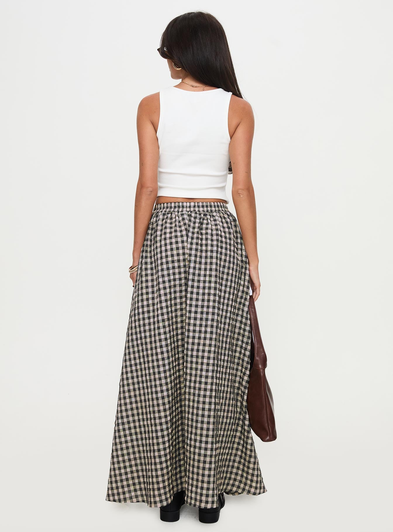 Cartmel Check Maxi Skirt Black / Cream、mySite、solidvoid