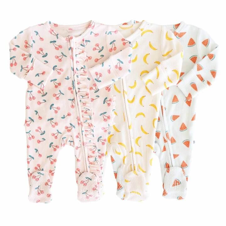  Fruit Bamboo Waffle Zipper Footies、mySite、layawaytickets