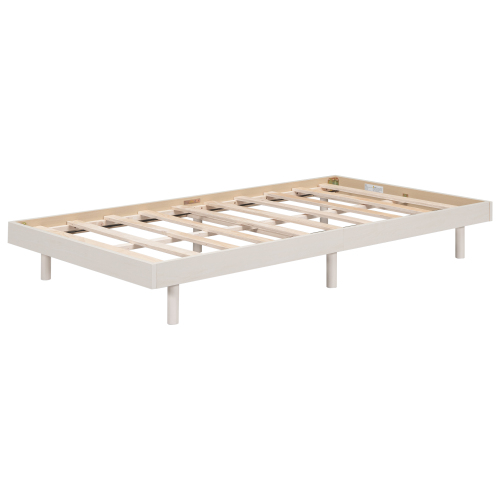 Modern Design Full Floating Platform Bed Frame for Walnut Color、、xpatfood