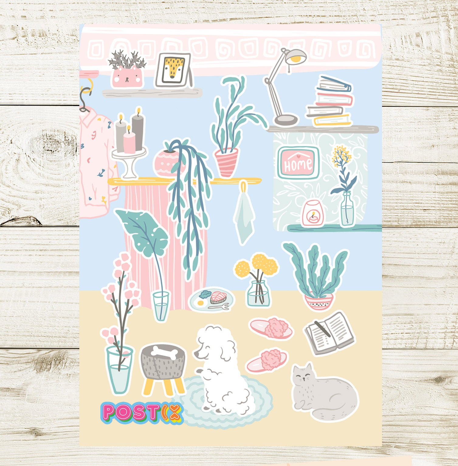  Peaceful Pastel Apartment Sticker Sheet、mySite、ghnorth