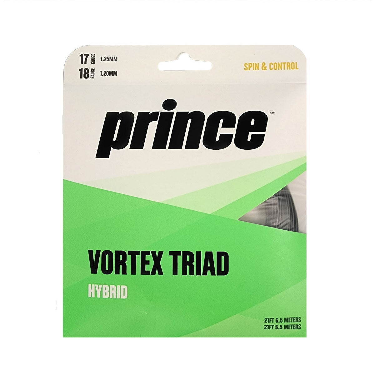 Prince Vortex Triad (Triangular 17/1.25 & Round 18/1.20) Hybrid Tennis String