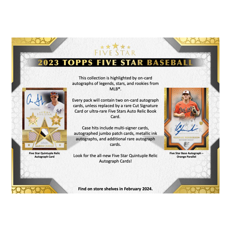 2023 Topps Five Star Baseball Hobby Box、mySite、waistdrama