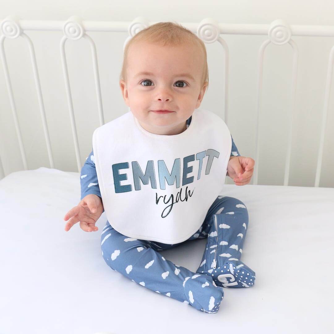  Personalized Color Block Baby Name Bib | Baby Blues、mySite、layawaytickets