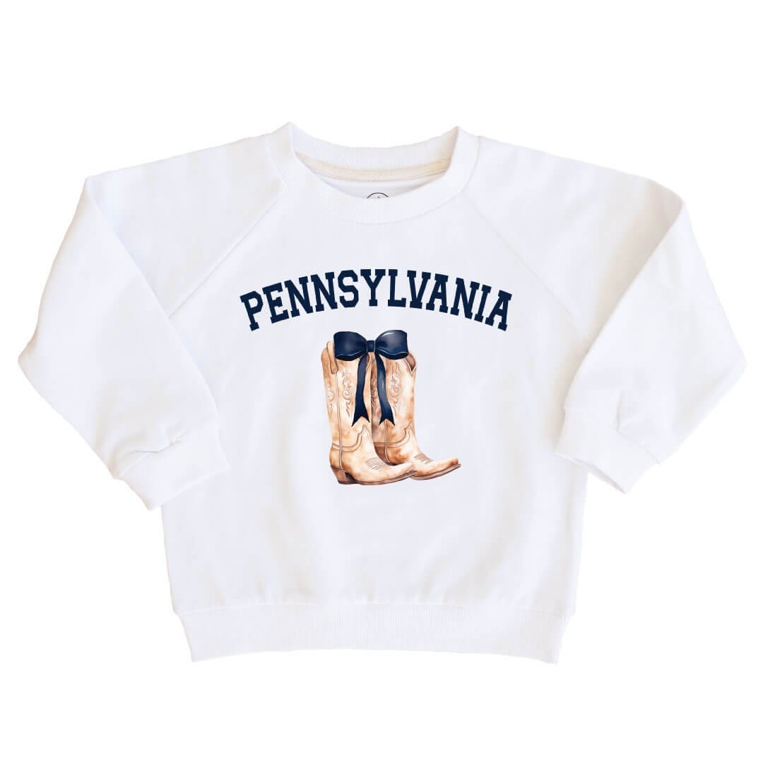  The Pennsylvania State University | Footballs & Bows Kids Graphic Sweatshirts、mySite、layawaytickets