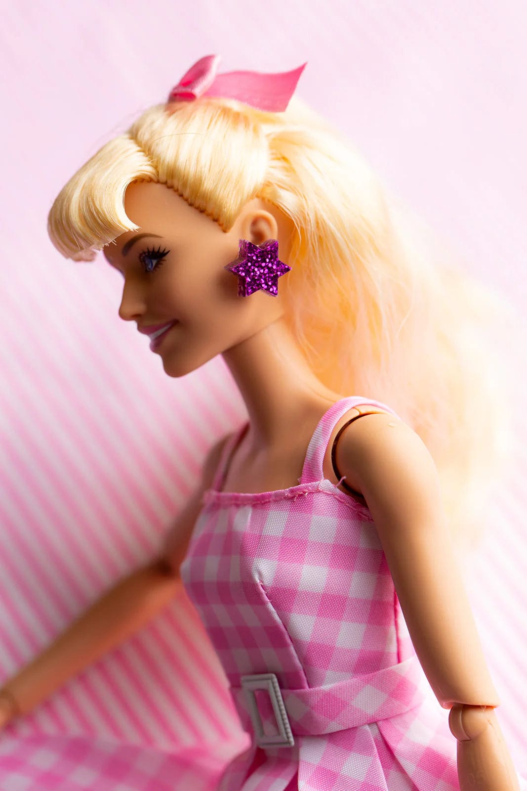 Mini Magen David Earrings - Fuchsia Glitter、mySite、topwebapps