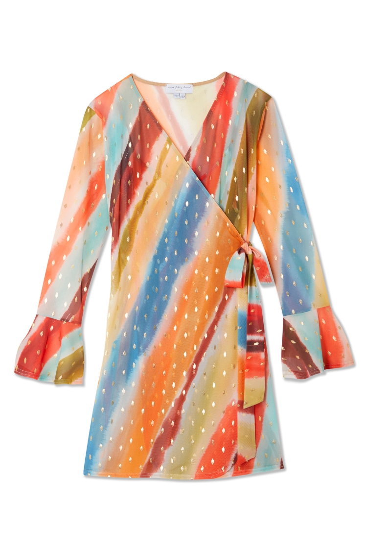 Sunset Stripe Mini Wrap Dress、mySite、solidvoid