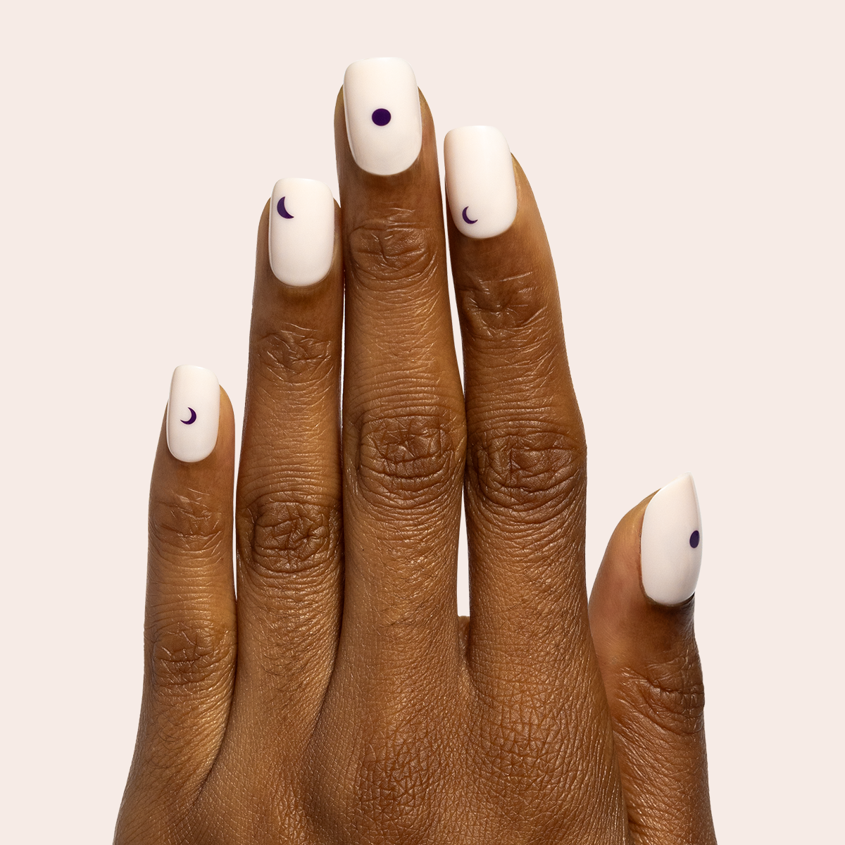 Moon Phases | Short | Squoval - Tab Press-On、mySite、solidvoid