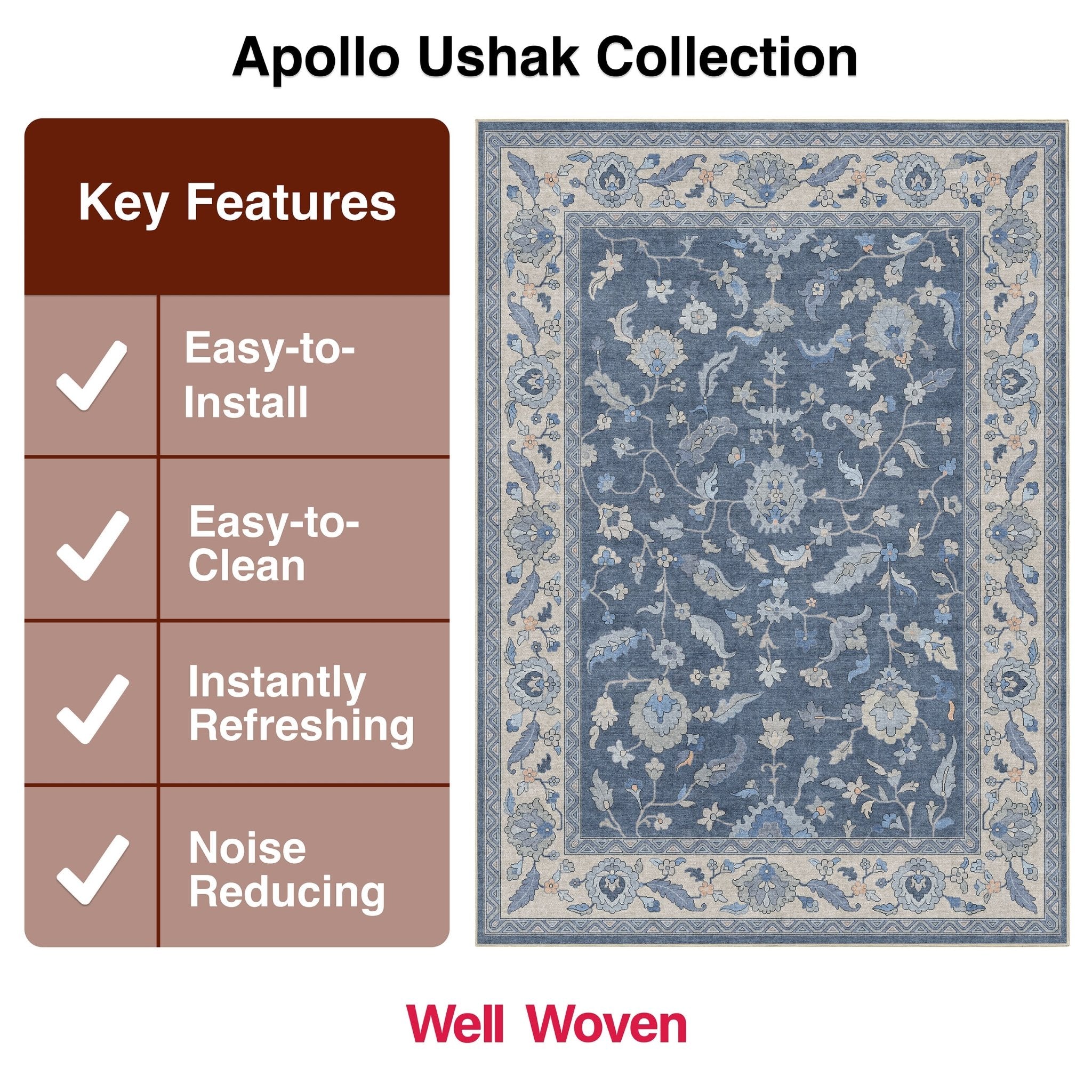 Mardin Modern Vintage Boho Rug for Living Room Bedroom Dining Room ,Easy Clean、mySite、gigharbornorthrealestate