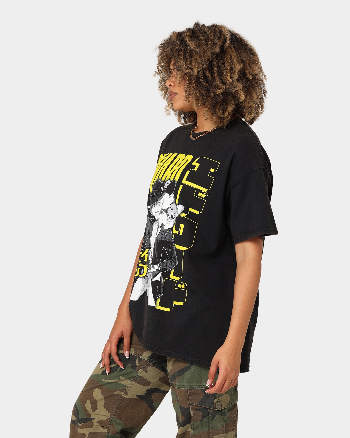 Goat Crew X Cowboy Bebop Edward Vintage T-Shirt Washed Black、mySite、zt4zffjzw