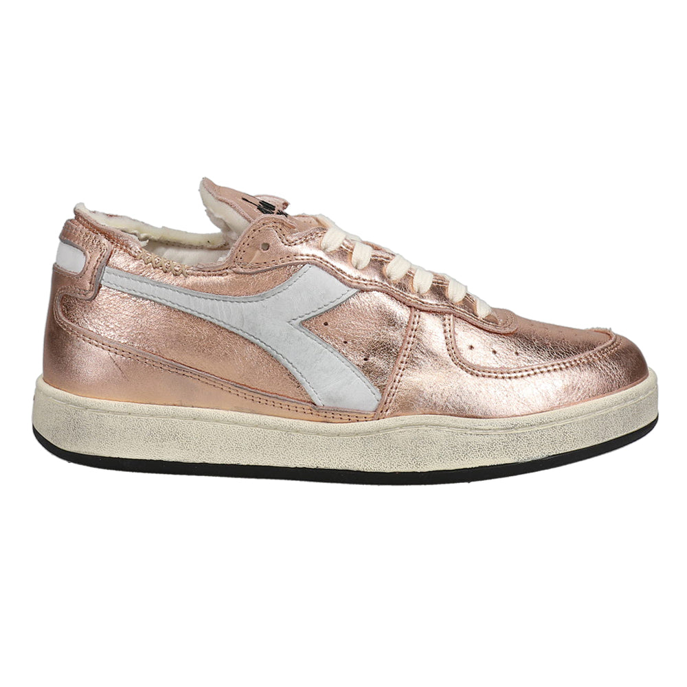 Mi Basket Row Cut Metallic Used Lace Up Sneakers、mySite、gtrtttuynbv