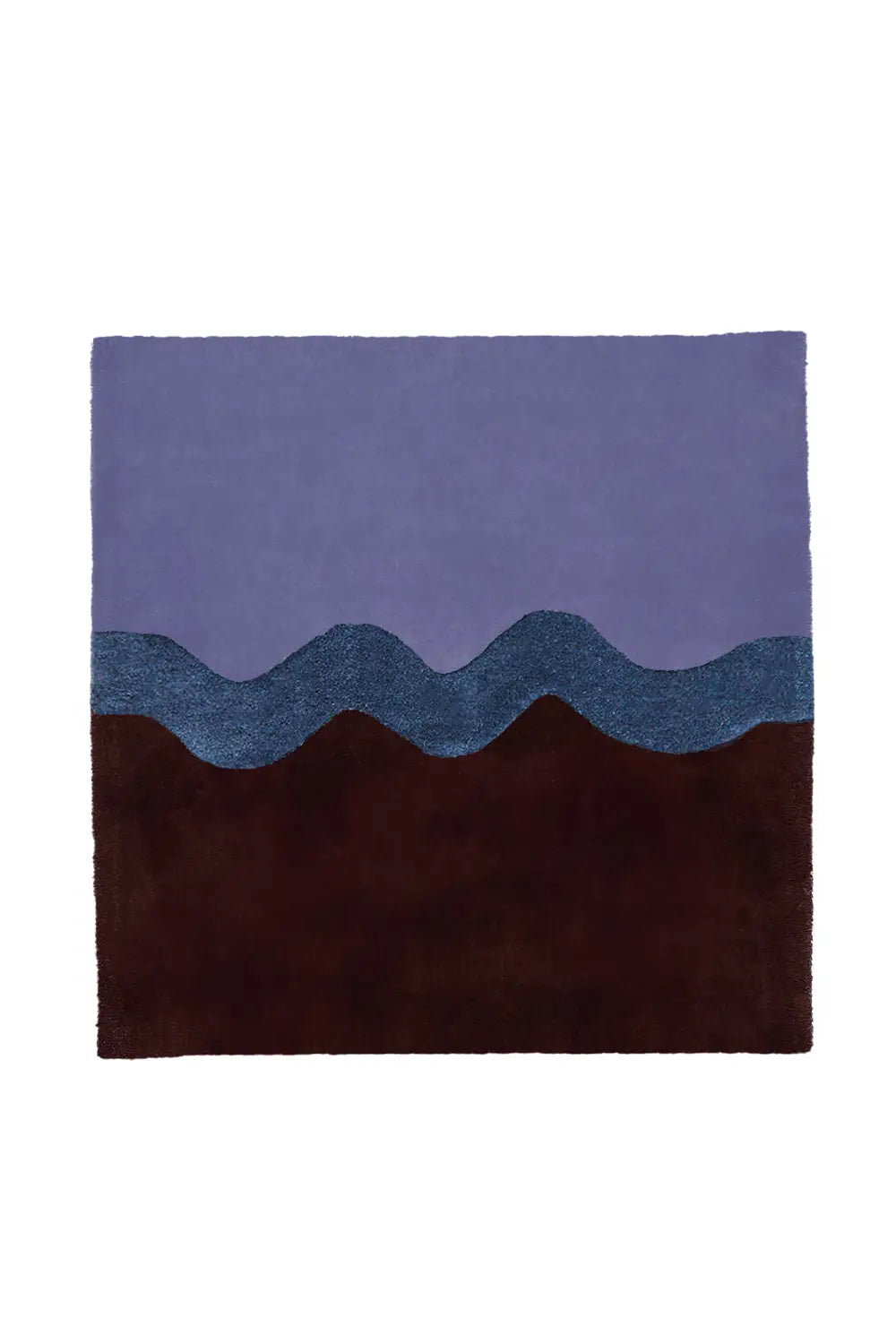 Neapolitan Blue and Brown Hand Tufted Wool Square Rug、mySite、gigharbornorthrealestate