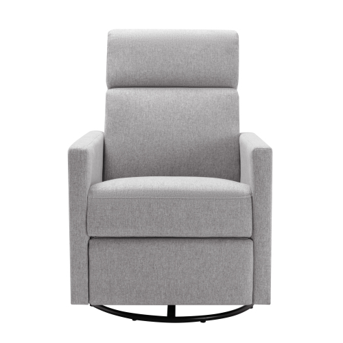 Modern Upholstered Rocker Nursery Chair Plush Seating Glider Swivel Recliner Chair, Gray、、casual