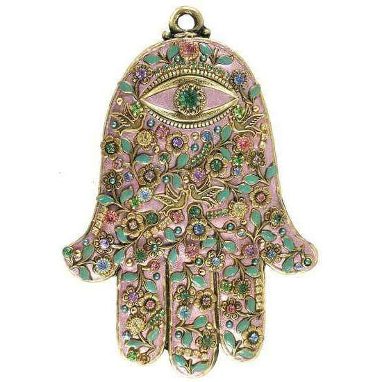 Michal Golan Pastel Blue Wall Hamsa with Swarovski Crystals、mySite、topwebapps