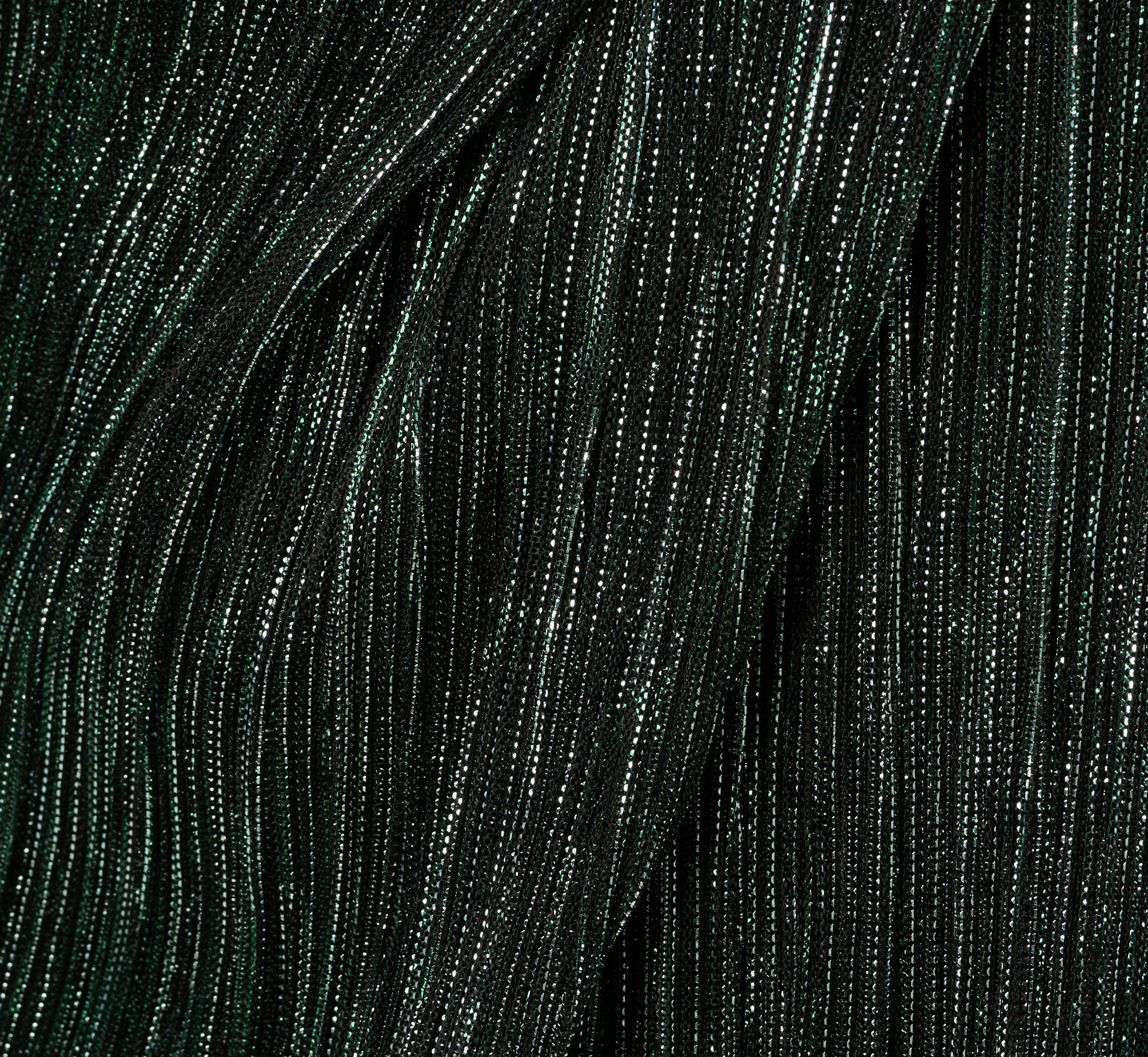 Metallic Knit Halter Midi Dress With Wrap Skirt In Green Pine、mySite、solidvoid