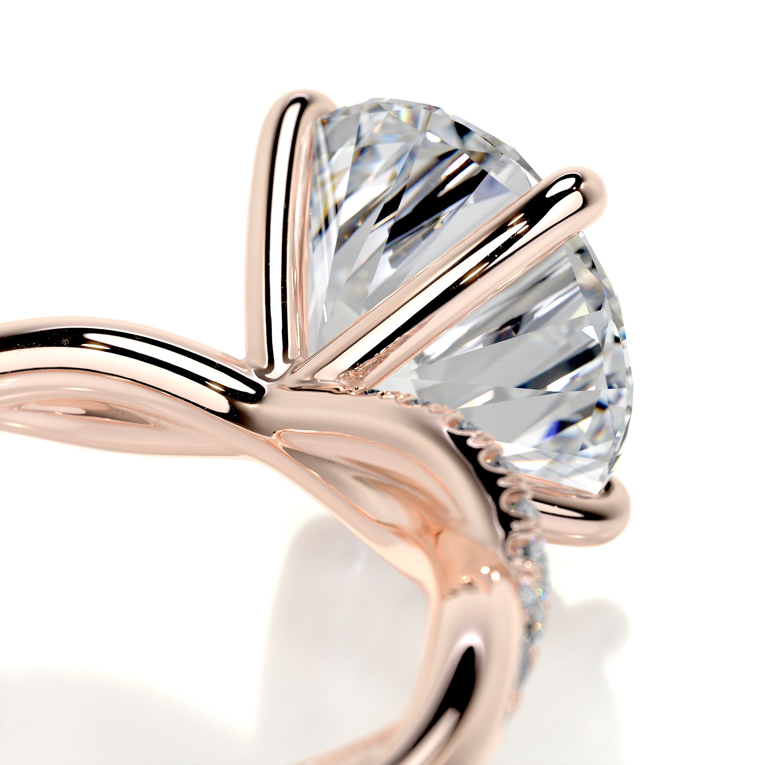 Crystal Diamond Engagement Ring -14K Rose Gold、mySite、hinf8tx79