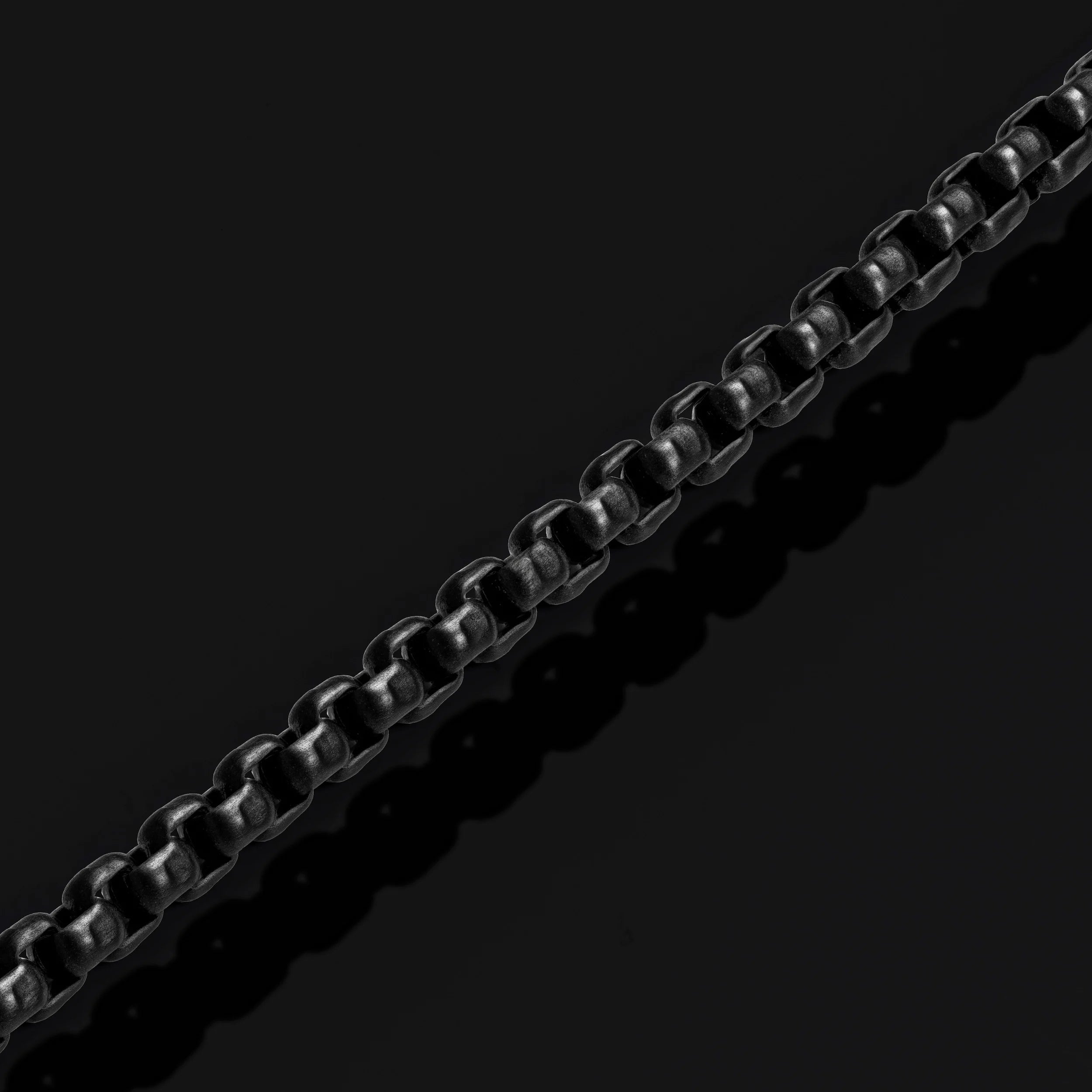  Box Chain Bracelet, 3MM - Black