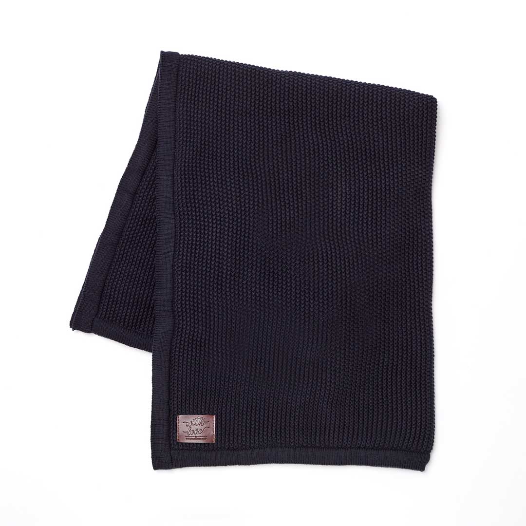  The Little Green Sheep Organic Knitted Fleece Baby Blanket - Midnight、mySite、merchandisen