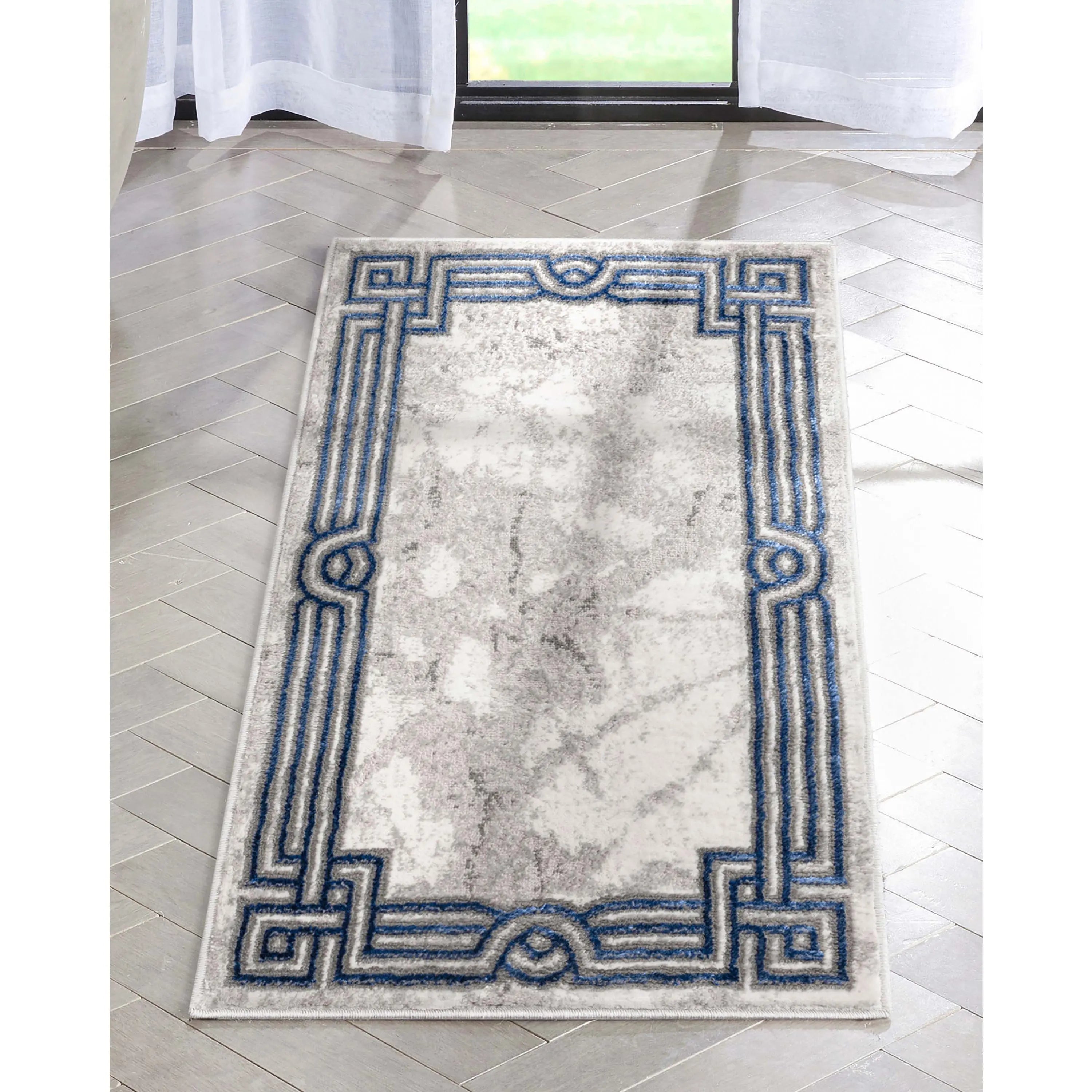Huntington Retro Marble Border Glam Rug、mySite、gigharbornorthrealestate
