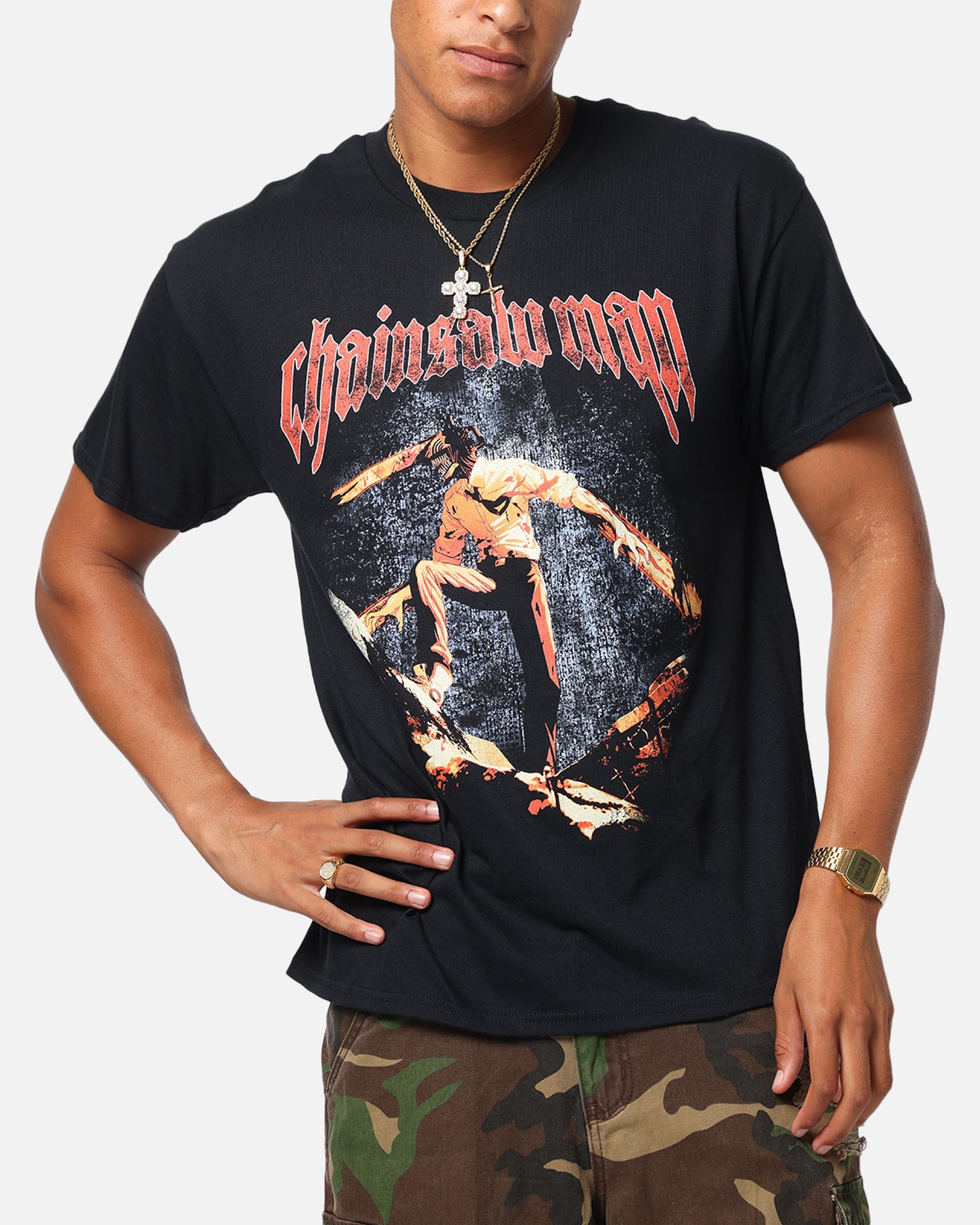Goat Crew X Chainsaw Man T-Shirt Black、mySite、zt4zffjzw