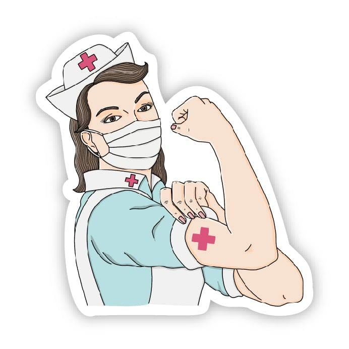  Rosie the riveter nurse pandemic sticker、mySite、elrpsem3k