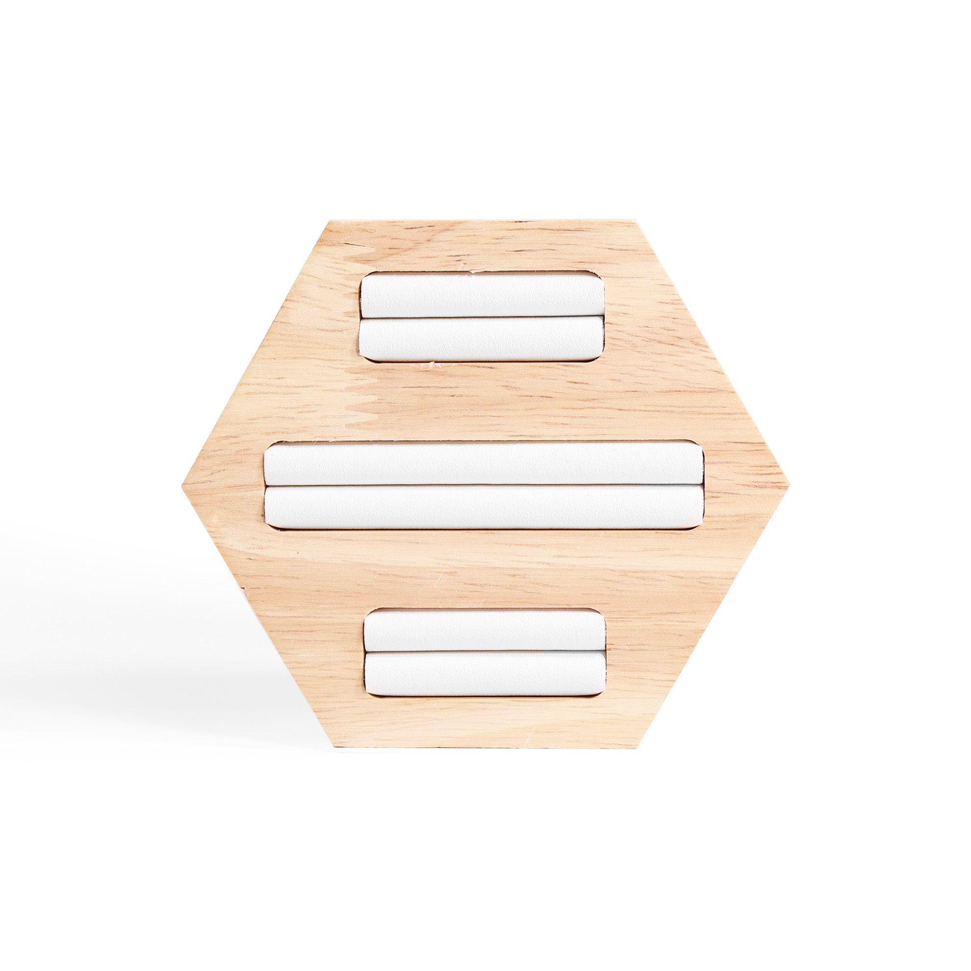 Natural Wood & Leather Hexagon Ring Display / DSP0021、mySite、dreamappss