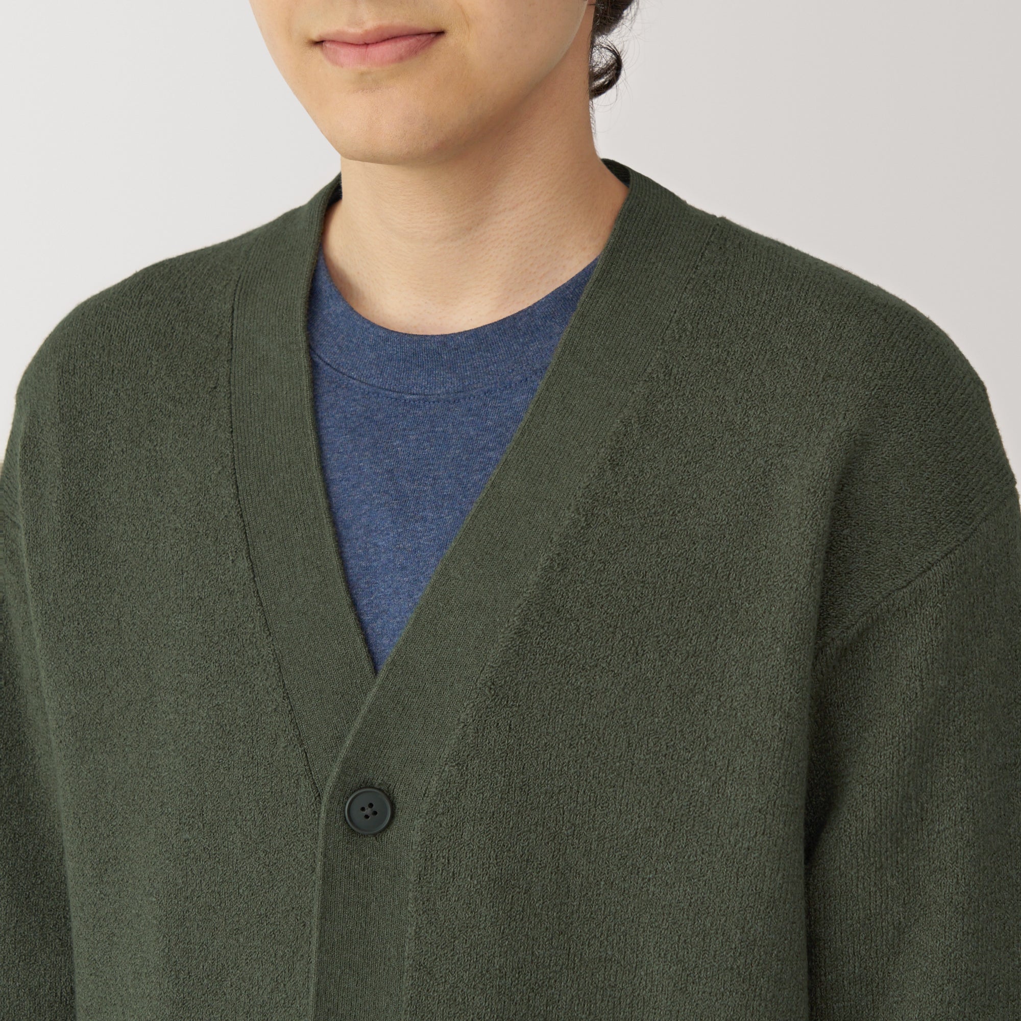  Men's Soy Fiber Mid-Gauge V-Neck Cardigan、mySite、sugarbowlscore