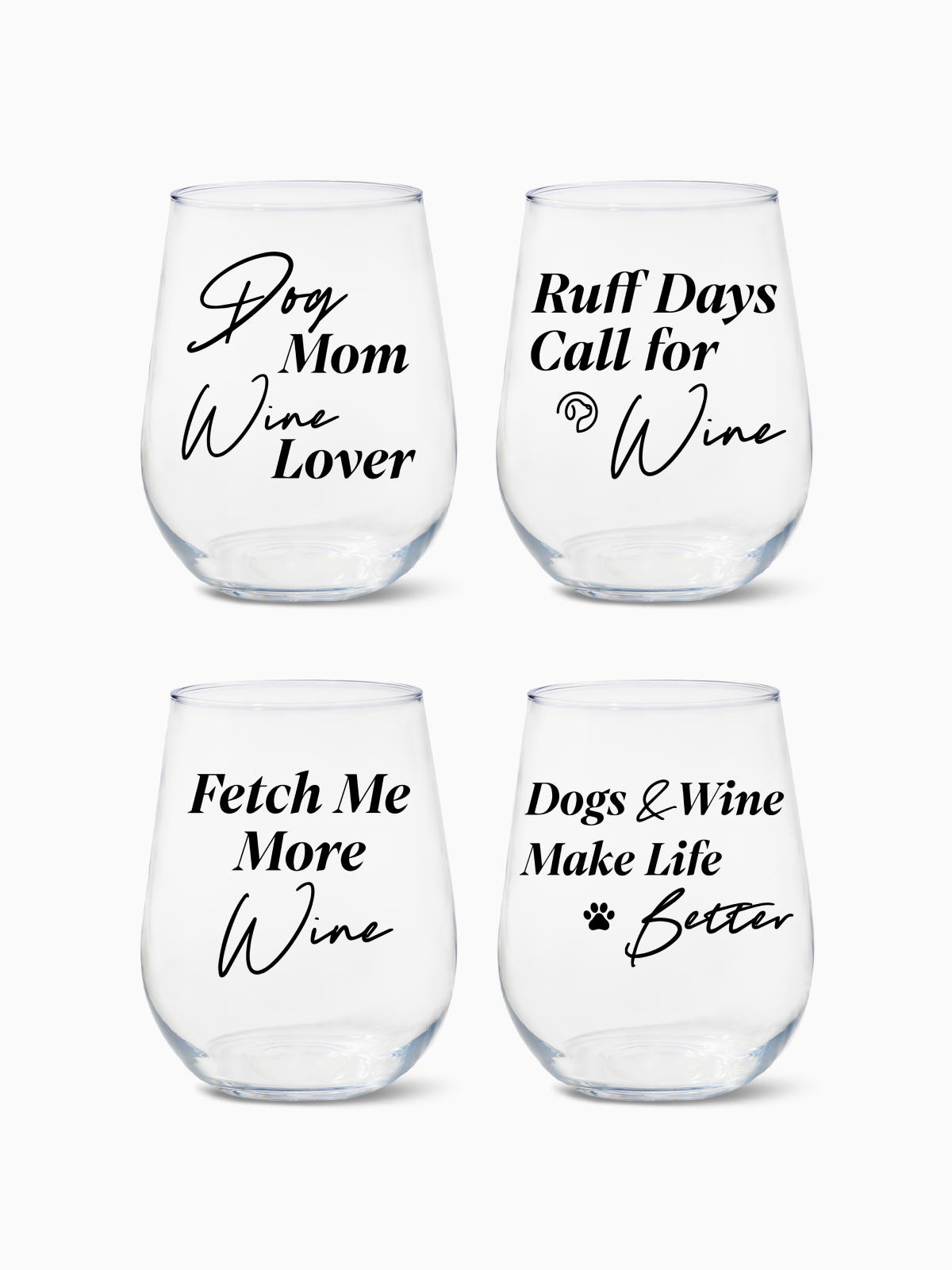 Wine & Dog - RESERVE 16oz Stemless Wine Tritan Copolyester Glass、mySite、camillekostekn