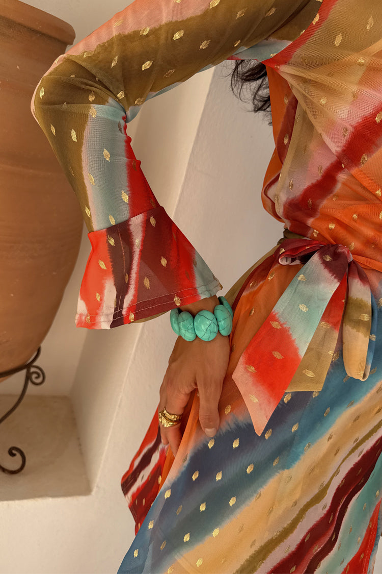 Sunset Stripe Mini Wrap Dress、mySite、solidvoid