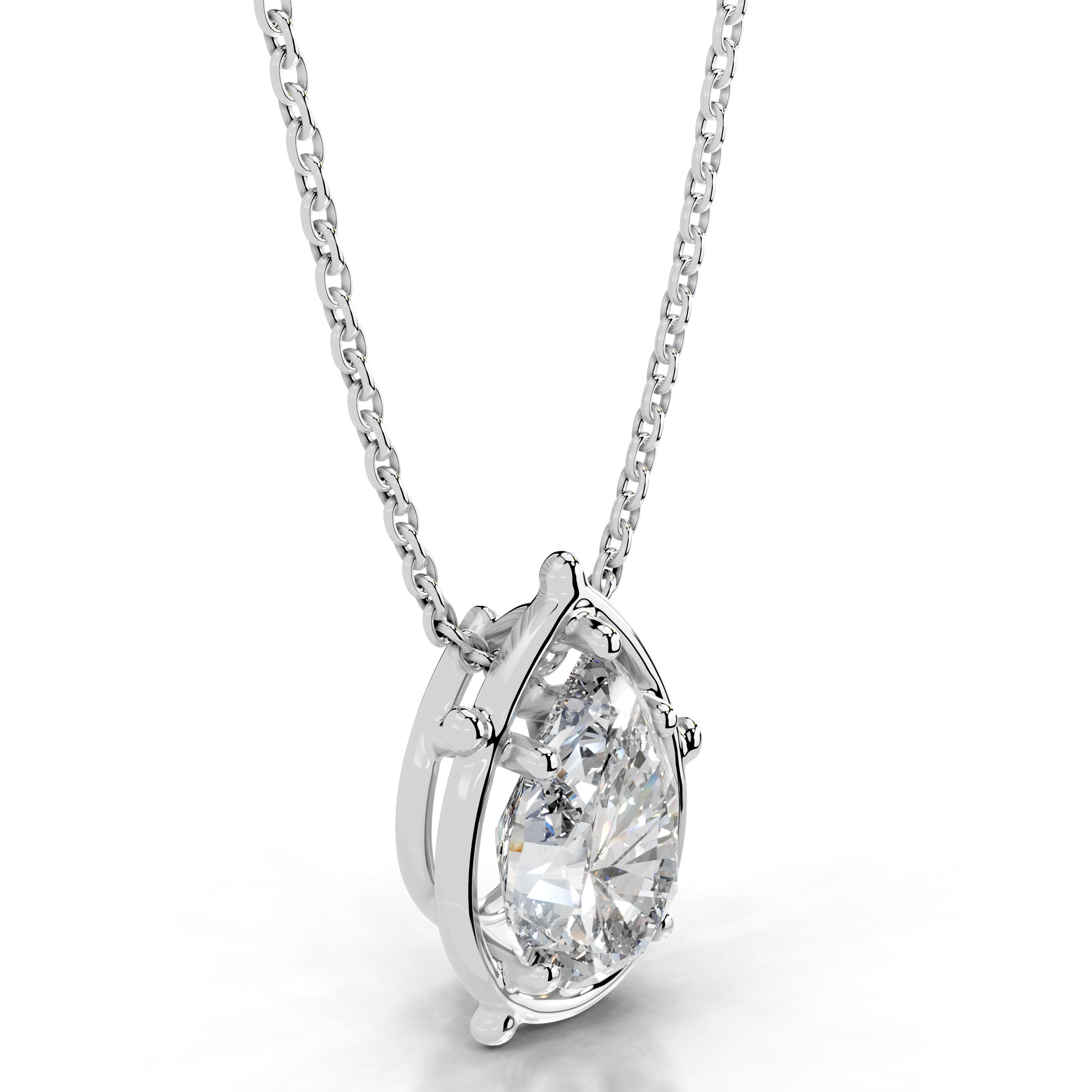 Rooted in Love Pear Lab Grown Diamond Necklace - 18K White Gold、mySite、hinf8tx79