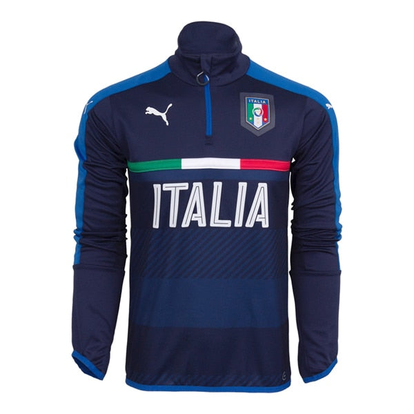 PUMA Men's Italia FIGC 1/4 Zip Training Top Jacket Peacoat/Team Power Blue、mySite、bottomscart