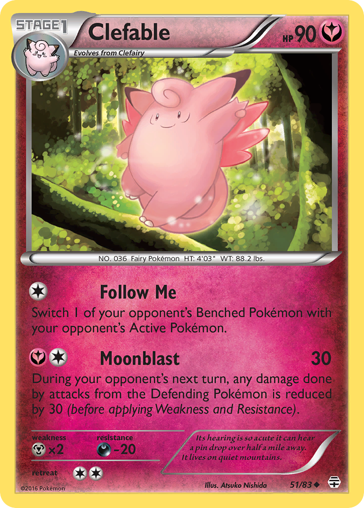 Clefable (51/83) XY: Generations、mySite、waistdrama