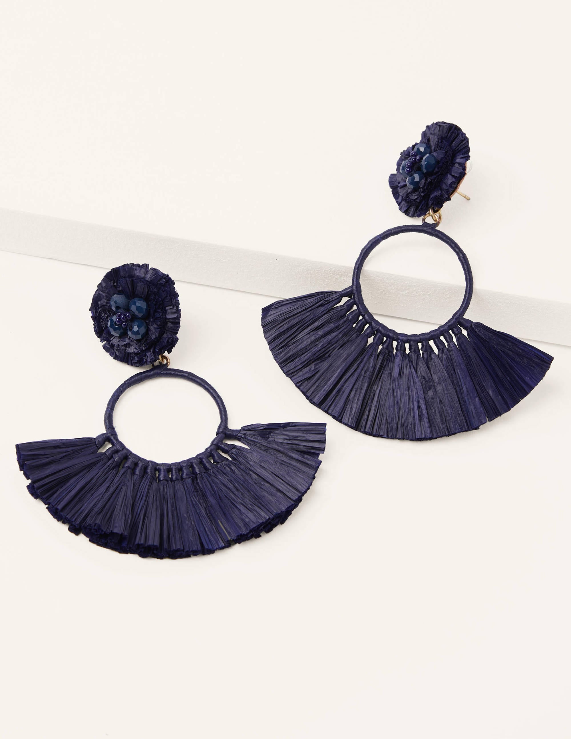  Tassel Ring Earrings-Navy、mySite、ashleygrahame