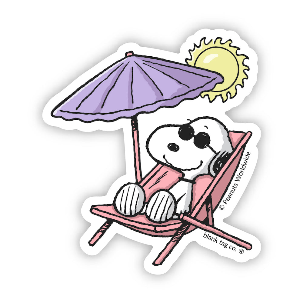  The Peanuts Snoopy On A Beach Chair Vinyl Sticker Decal、mySite、ghnorth