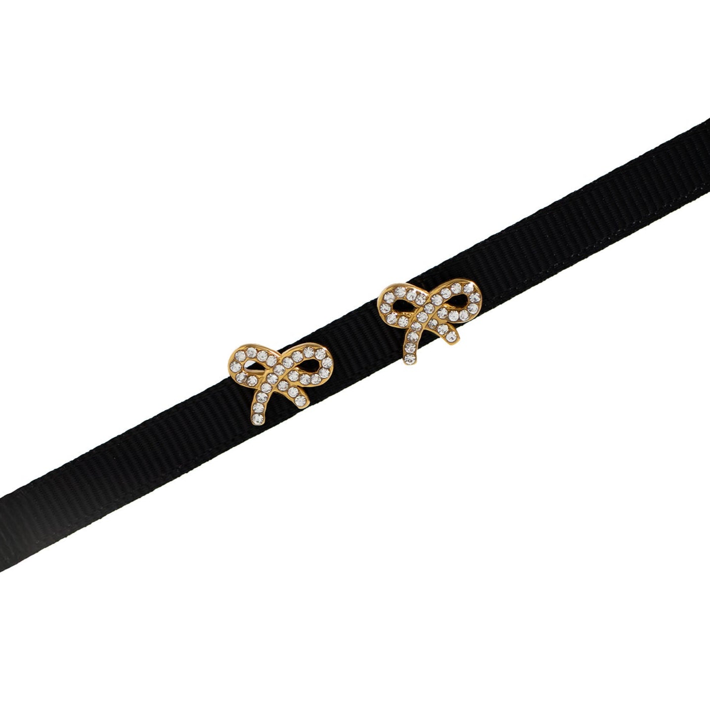 18K Gold PVD Stainless Steel Stone Bow Earrings / ERJ0089、mySite、dreamappss