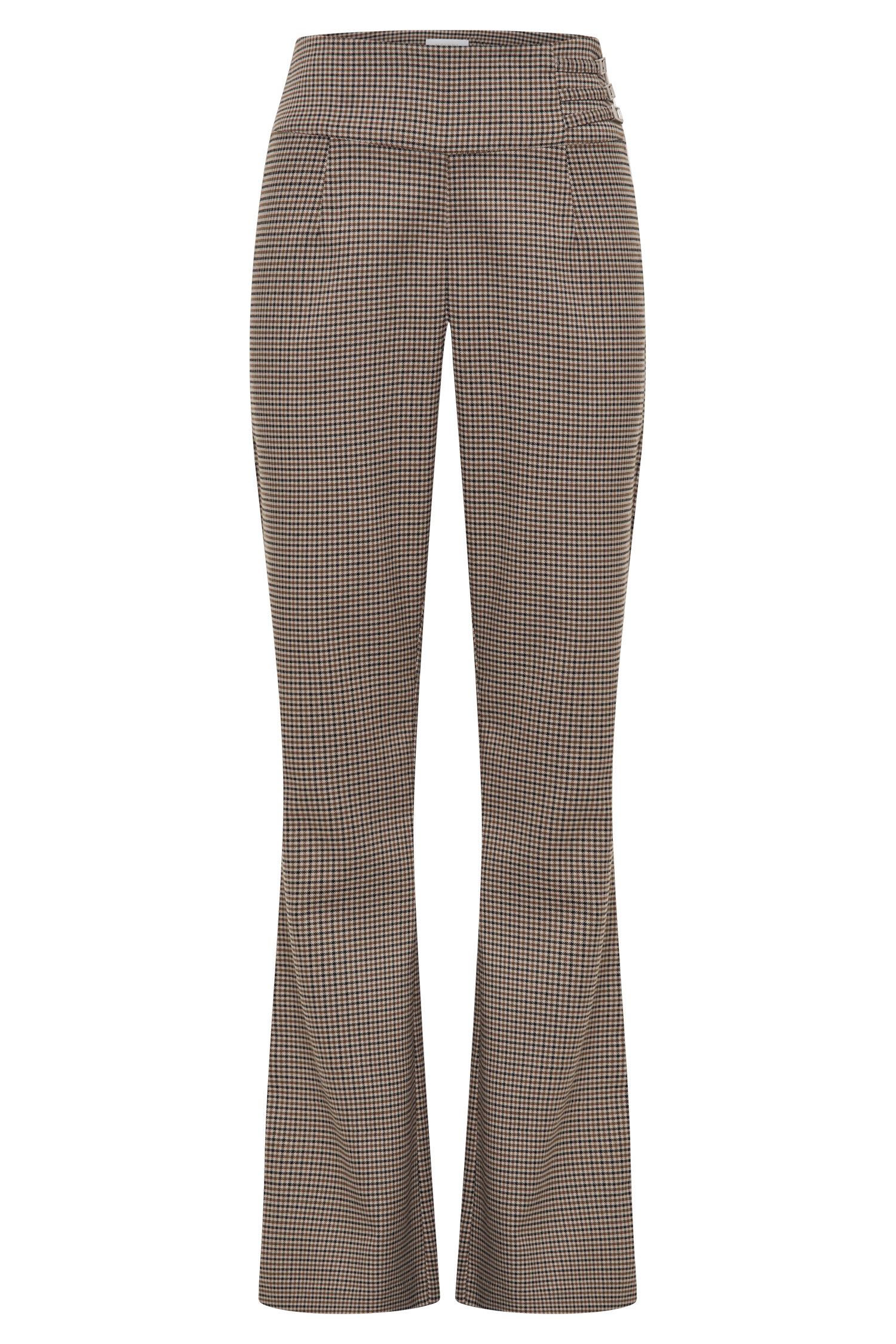 Sweeney Mid Rise Buckle Straight Leg Pant - Tan Check、mySite、solidvoid