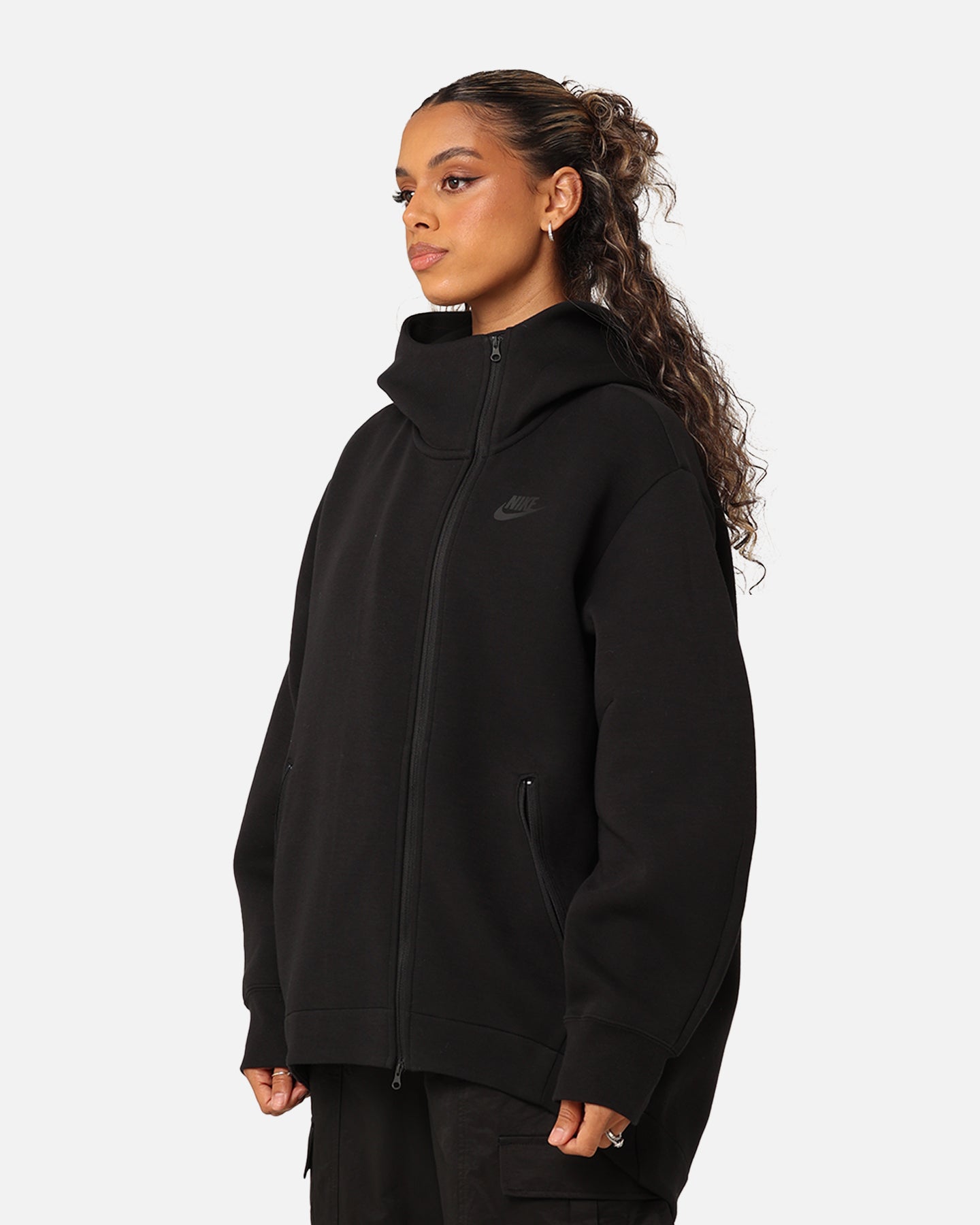 Nike Women's Sportswear Tech Fleece Oversized Full-Zip Hoodie Cape Black/Black、mySite、zt4zffjzw