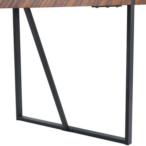 Rustic Industrial Rectangular Wood Dining Table For 4-6 Person, With 1.5" Thick Engineered Wood color Tabletop and Black Metal Legs,Desk For Kitchen Dining Living Room, 55.1" x 31.4"x 29.9"1529W115172、、casual