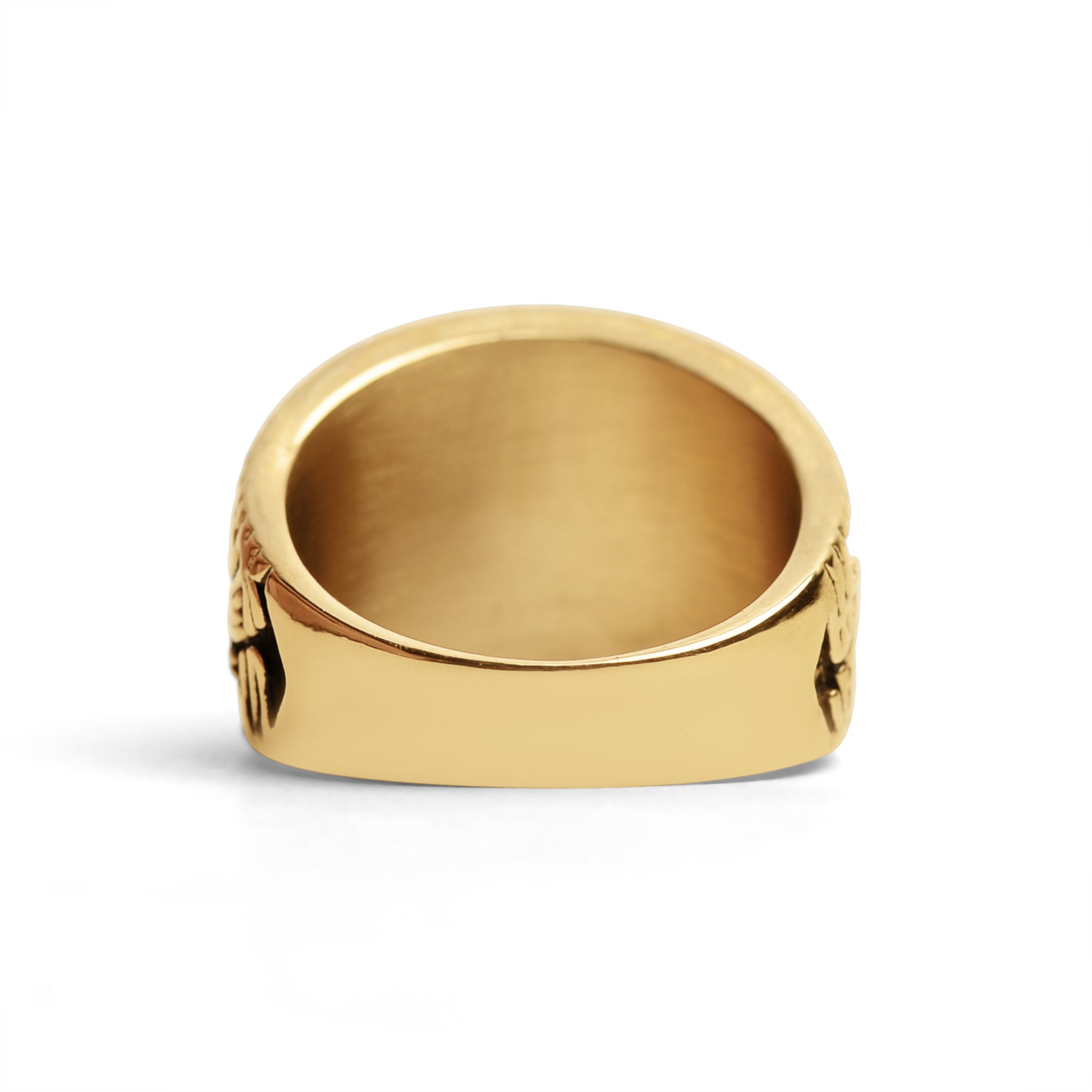 18K Gold PVD Stainless Steel United States Army Green Center Stone Ring / MCR6005、mySite、dreamappss