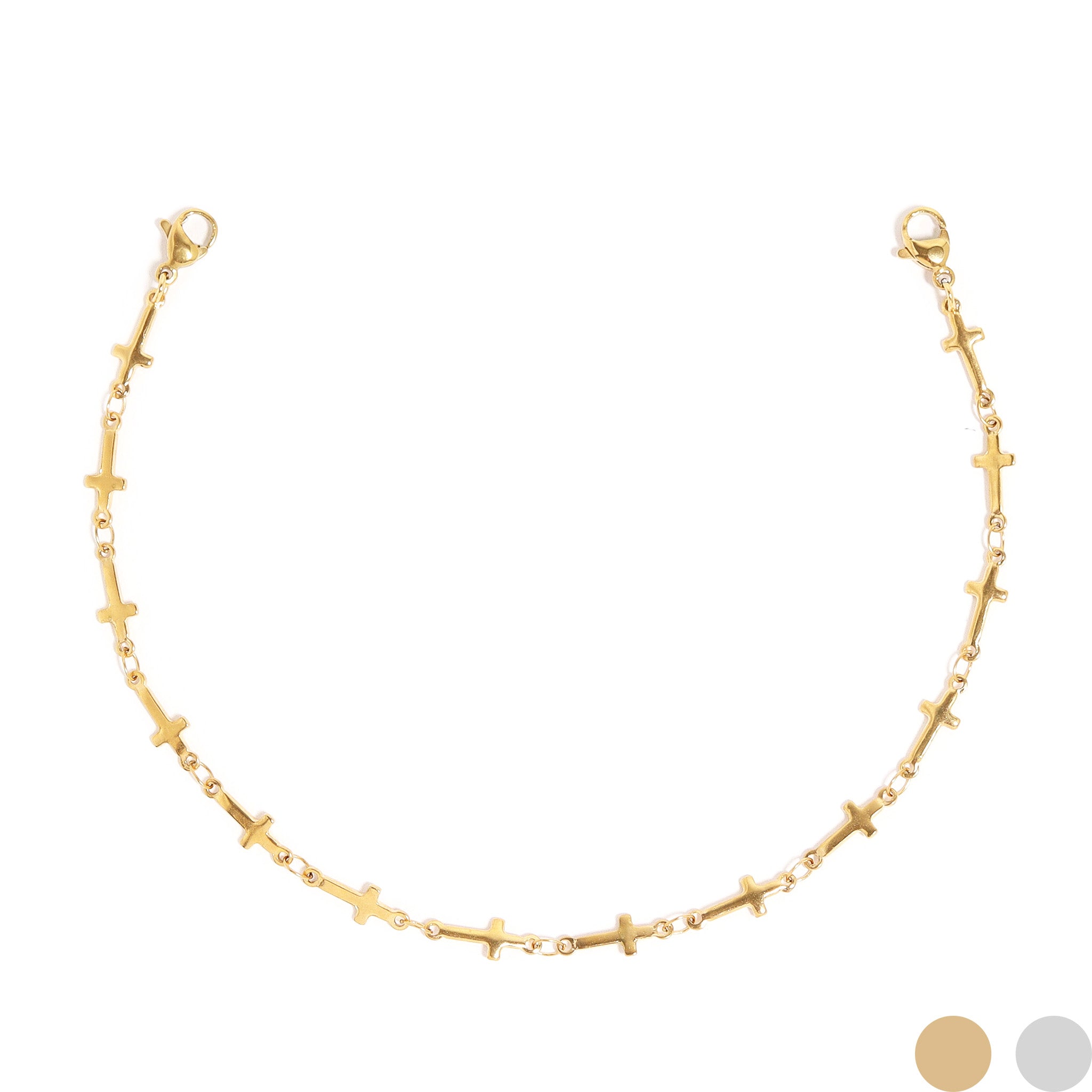 18K Gold PVD Stainless Steel Cross Trucker Hat Chain / CHN0043、mySite、dreamappss