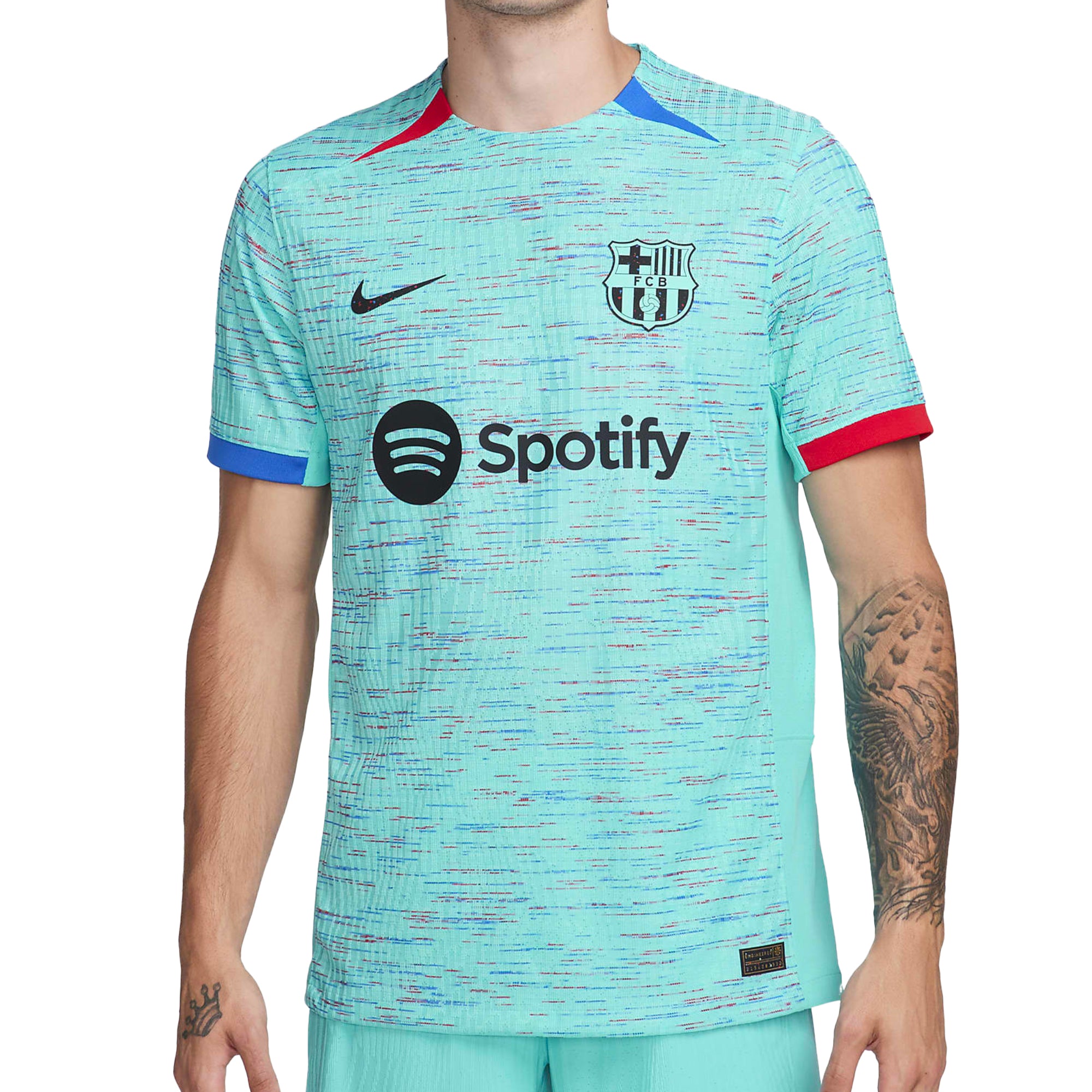 Nike Men's FC Barcelona 2023/24 Dri-FIT ADV Third Jersey Light Aqua/Black、mySite、noshort