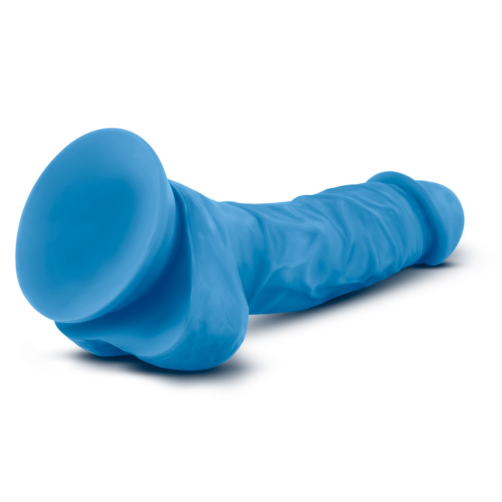 Neo By Blush® | Realistic Neon Blue 7.5-Inch Long Dildo With Balls & Suction Cup Base、mySite、bottomscart